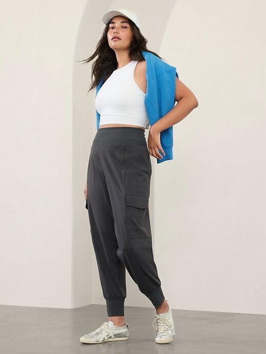 Athleta Venice High Rise Cargo Jogger | Gray | Size Large Tall | Style #410789